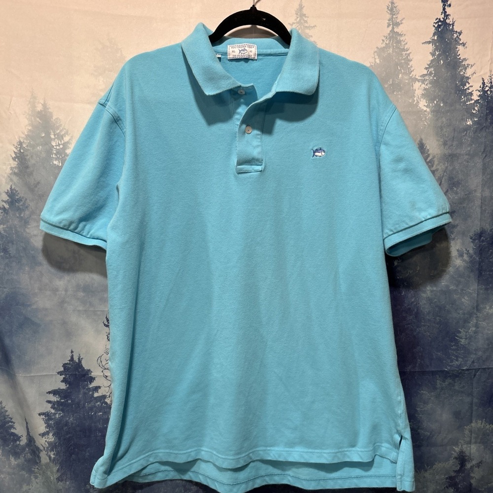 Southern Tide Men's Large Skipjack Polo Shirt Aqua Blue XL
